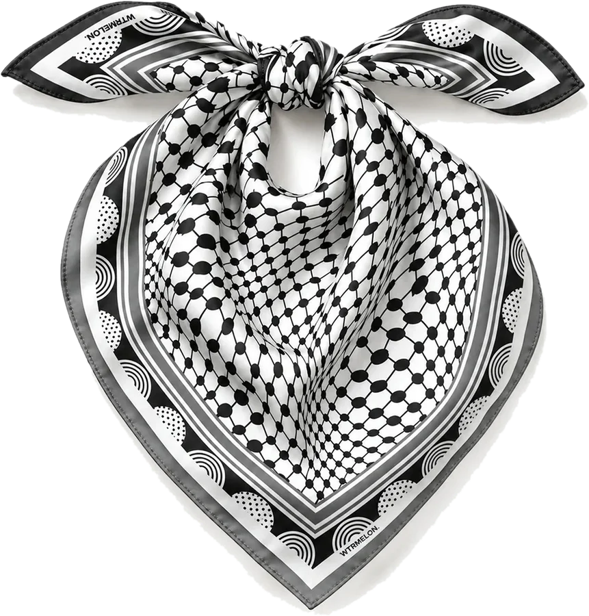 Roots silk bandana, black, tied